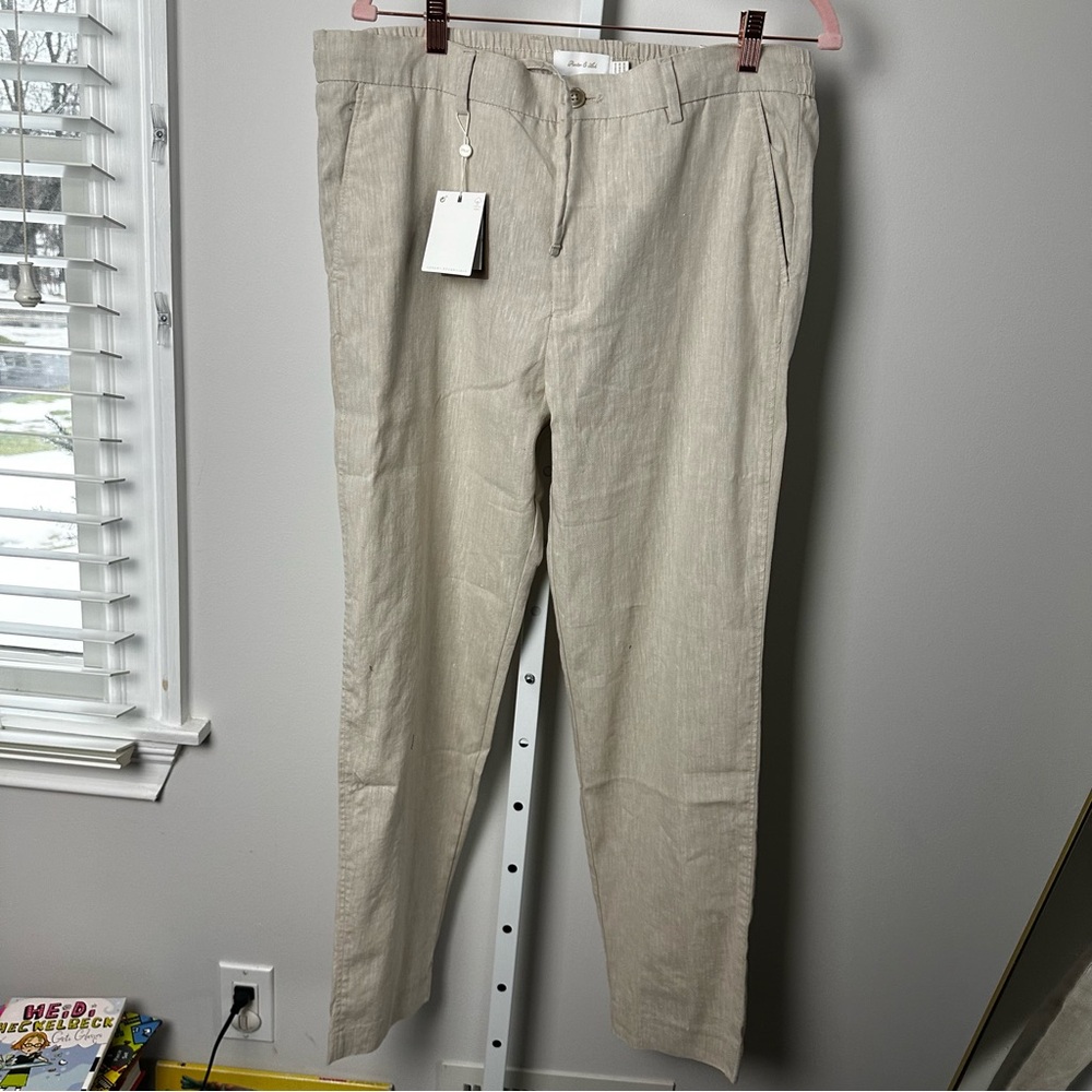 PORTER & ASH LINEN  blend slim fit PANTS BRAND NEW WITH TAGS SIZE‎  36